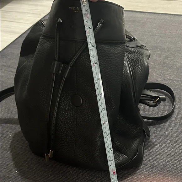 EUC!!! Rag & Bone Pilot Black Leather Backpack Purse - Picture 5 of 16